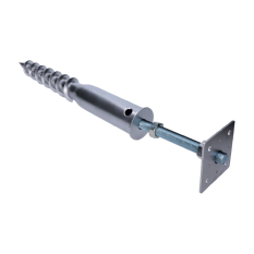 Zemní šroub / zemní vrut - pätka piliera M24, 110x110x900mm, zinková barva