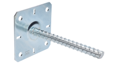 Pätka stĺpika s podstavcom 100x205mm, 3mm pozink, počet děr o průměru 12mm-4ks, počet otvorov 6/9mm-4ks