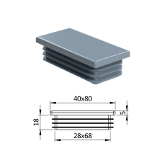 Krytka plastová 40 x 80 mm