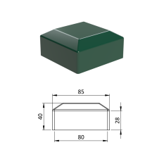 Vonkajšia krytka 80 x 80 mm, plastová PE