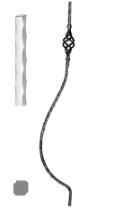 Kovaná výplň zábradlí H 1000xL160mm,12x12mm,válcovaná ocel