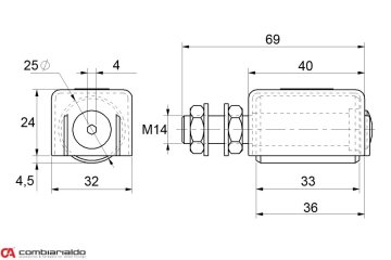 Vodicí kladka Combi Arialdo, nylonová, horní s ochranným krytem
