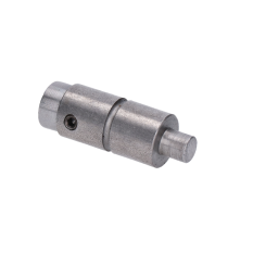 Čep kliky (polotovar pro výrobu kliky) se zajišťovacím šroubem M6, s otvorem pro čtyřhran kliky 8x8 mm, bez povrchové úpravy. Průměr osazení na štítek 18,5 mm