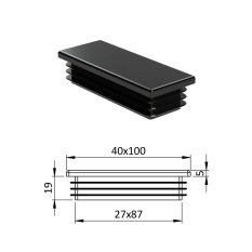 Krytka plastová 40 x 100 mm