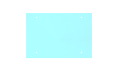 Transparentní ESG / VSG sklo, rozměr 850x1250mm, tloušťka: 10.76mm s fólií a výřezy na držáky EB1-PRJ, průměr díry ø25mm