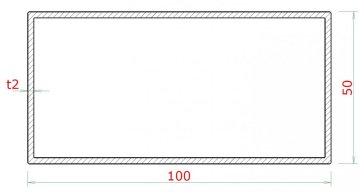 Profil uzavřen 100x50x2mm, cena za 1ks (5m), broušená nerez K320 /AISI304