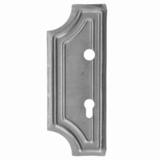 Štítek s otvory na dveře-kovaný 277x104x2mm, rozteč 90mm, zápust 30 mm, díra ø20 mm, levý