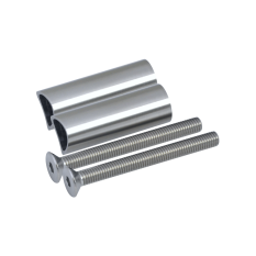 Přechod na vymezení vzdálenosti mezi sloupem ø 42,4 mm a kotevní deskou, ø 20x2,0 mm /L:55 mm, vnitřní šroub: M8x80 mm, broušená nerez K320 / AISI304, bal: 2ks