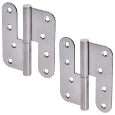 Nerezové panty 2 ks (levé), 100x88x2,5 mm, max. nosnost: 80 kg (2 panty), broušená nerez K320 / AISI304