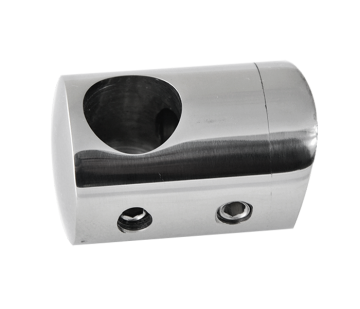 Držák tyče ø 12 mm (koncový-pravý) na trubku ø 42,4 mm (30x22 mm), leštěná nerez /AISI304