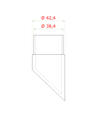 Ukončení na trubku ø 42.4mm, broušená nerez K320 / AISI304