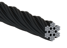 Nerezové lanko ø 6mm (7x7 dr.) /AISI316, barva: černá