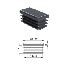 Krytka plastová 20 x 40 mm