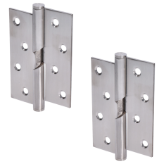 Nerezové panty přidivhovací 2ks (levé), 100x75x2.5mm, max. nosnost: 80 kg (2 panty), broušená nerez K320 /AISI304