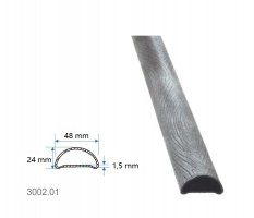 Madlová tyč dutá 48x24x1,5mm, vzor kôra, dĺžka 3000 mm, cena za KUS
