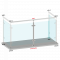 Nerezový sloup, vrchní kotvení, výplň: sklo, průchozí, vrch pevný (ø 42,4x2 mm), leštěná nerez / AISI304