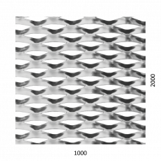 Tahokov Al, kosočtvercové oko: 110x52mm, mostík: 24mm (1000x2000x2mm), orientace oka: rozměr oka 110mm je rovnoběžná s rozměrem tabule 1000mm