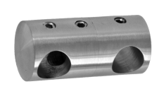 Držák tyčí ø 12/12 mm přechodný-otočný (45x22 mm), broušená nerez K320 / AISI304