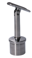 Držák madla s kloubem na trubku ø 42,4 mm (80x64 mm), leštěná nerez / AISI304