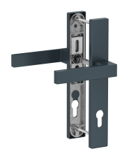 Hliníková sada se štítem klika/klika, RAL7016 matná