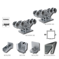 Samonos do 400 kg/6 m, děrovaný profil 80 x 80 x 5 mm, Zn