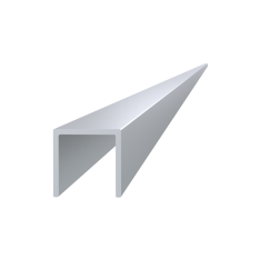 Hliníkový U profil 25x25x6000 mm, materiál EN AW-6060 T66, přírodní hliník bez povrchové úpravy, cena za KUS