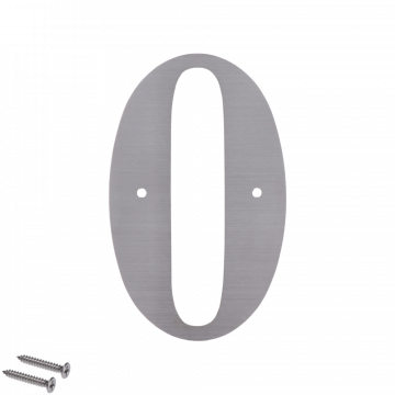 Číslo domové 0, (127x1.5mm), s dierami, brúsená nerez K320 / AISI 304