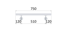 Madlo 40x40mm, L-750mm, broušená nerez AISI304