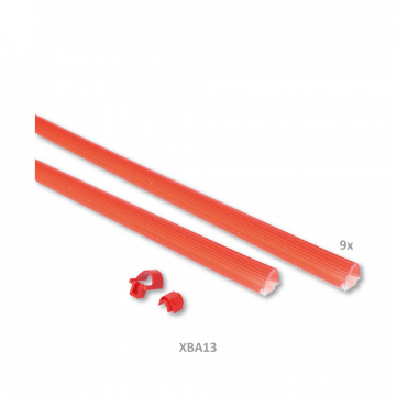 Ochranné gumové lišty pro rameno XBA 9ks x 1m, červené