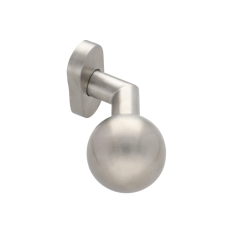 Koule (klika) s oválnou rozetou, otočná, levá, bal.: 1 ks, broušená nerez K320 / AISI304