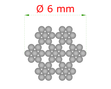 Oceľové lanko ø 6mm (7x7 dr.) /galvanicky pozinkované