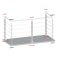 Nerezový sloup, vrchní kotvení, 5 řadový průchodný, vrch pevný,(40x40 mm), broušená nerez K320 / AISI304