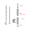 Nerezový sloup, boční kotvení, 4 řadový průchodný, venkovní, vrch pevný (ø 42,4x2 mm), broušená nerez K320 / AISI304