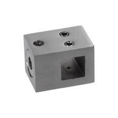 Držák čtyřhranného profilu 12x12mm spojovací, přechodný, plochý, (30x22mm), broušená nerez K320 /AISI304