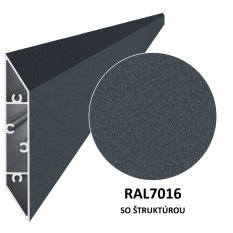 Poškodený profil 108x16mm, L-6000mm, práškový lak, štruktúra RAL7016