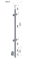 Nerezový sloup, boční kotvení, výplň: sklo, průchozí, vrch pevný (ø42,4x2 mm), broušená nerez K320 / AISI304