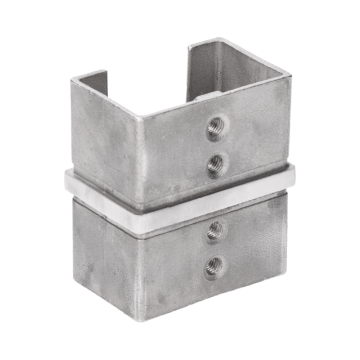Přechod - přímý (60x40x1.5mm) na madlo EB1-JHM60x40, lepený spoj, broušená nerez K320 /AISI304