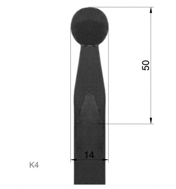 Tyč s kovanou špicí typu K4