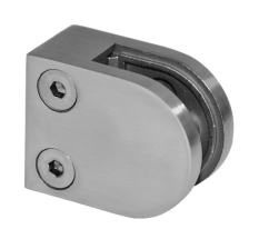 Svorka skla plochá (50x40x26mm) pro sklo 6-10,76mm, broušená nerez K320 /AISI304, balení neobsahuje gumičky na sklo