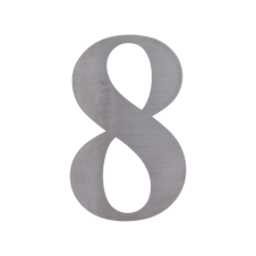 Číslo domovní 8  (127x1.5mm), s 3M páskou, broušená nerez K320/AISI 304