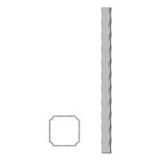 Uzavřený profil 20x20x2mm, černý S235, zdobený po hranách L=1000mm, cena za 1ks (1m)