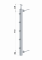 Nerezový sloup na francouzský balkón, boční kotvení, 5 řadový, pravý, vrch pevný, (40x40x2.0 mm), broušená nerez K320 /AISI304