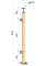 Dřevěný sloup, vrchní kotvení, výplň: sklo, levý, vrch pevný (40x40mm), materiál: buk, broušený povrch bez nátěru
