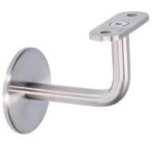 Držák madla na stěnu na jekl bez děr, zadní vnítřní závit M8, broušená nerez K320 /AISI304