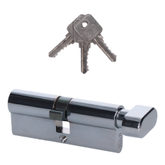 Cylindrická vložka EURO 40/40mm s kulkou, niklová, 3 klíče, šroub M5x65mm,