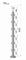 Nerezový sloup, vrchní kotvení, 6 řadový rohový: 90°, vrch pevný (ø 42,4x2 mm), leštěná nerez K600/ AISI304