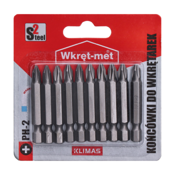 10 dílny blister bitů PH2, délka 50mm