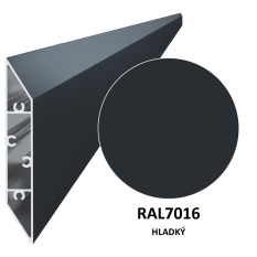 Profil na výplň 108x16X6000 mm, HLADKÝ, materiál EN AW-6060 T66, hliník s povrchovou úpravou, práškové lakování , antracit RAL7016, cena za KUS