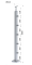 Nerezový sloup, vrchní kotvení, 5 řadový průchodný, vrch pevný,(40x40 mm), broušená nerez K320 / AISI304