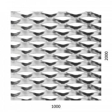 Tahokov Al, kosočtvercové oko: 110x52mm, mostík: 24mm (1000x2000x2mm), orientace oka: rozměr oka 110mm je rovnoběžná s rozměrem tabule 1000mm